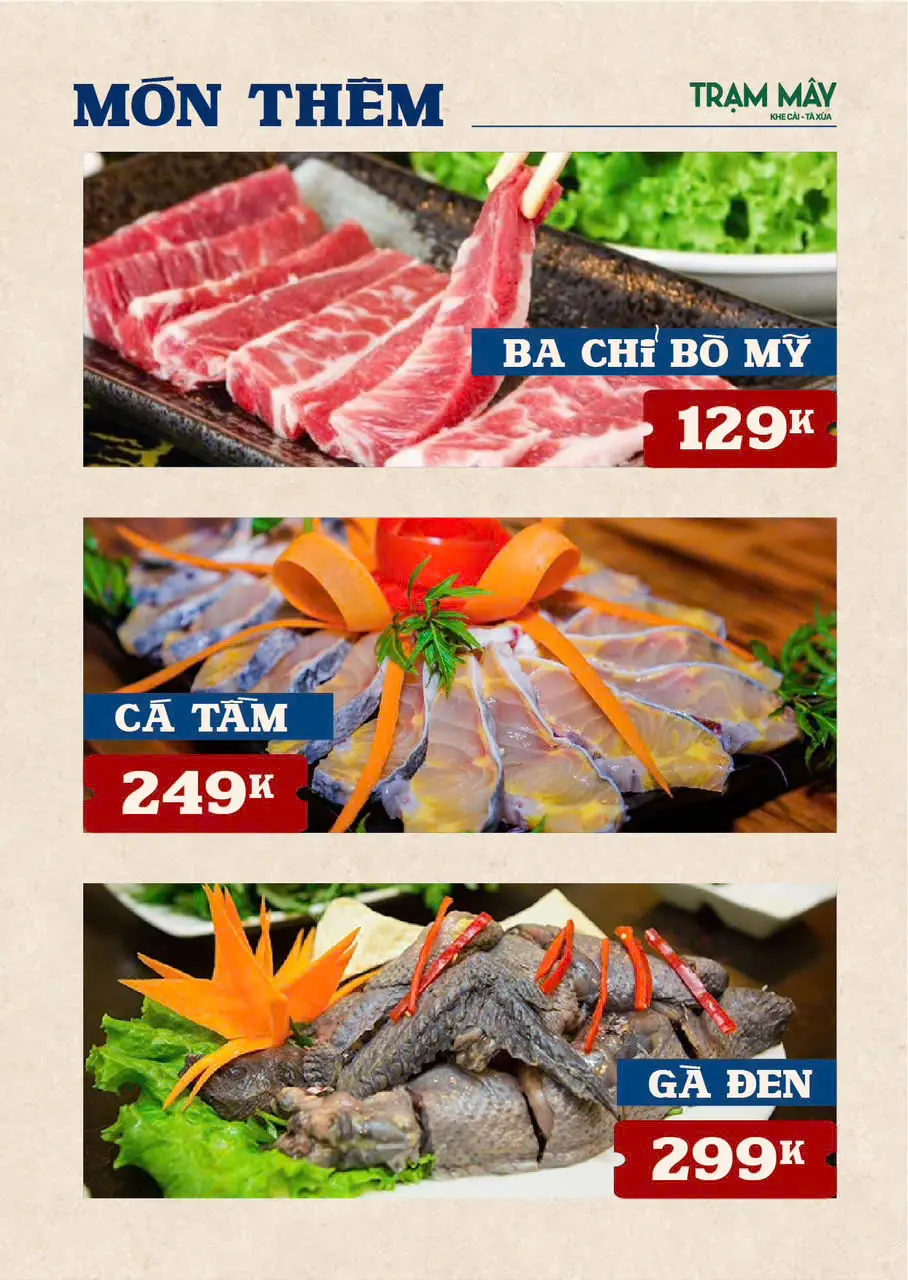 Thực đơn Tiệm lẩu nướng Trạm Mây 6