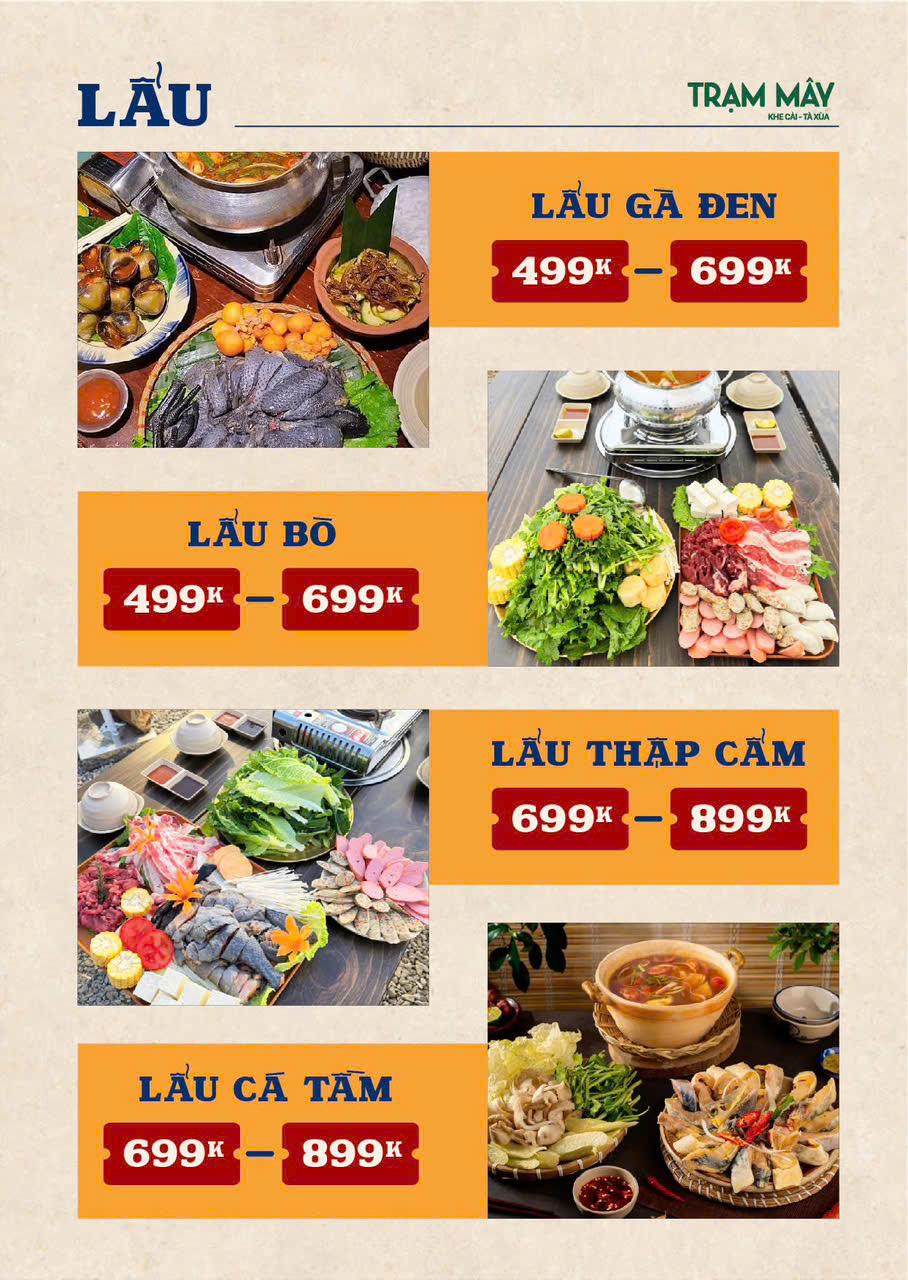 Menu Tiệm lẩu nướng Trạm Mây 3