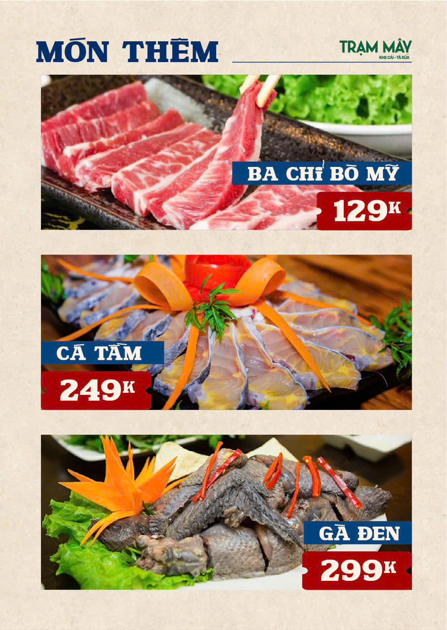 Menu Tiệm lẩu nướng Trạm Mây 6